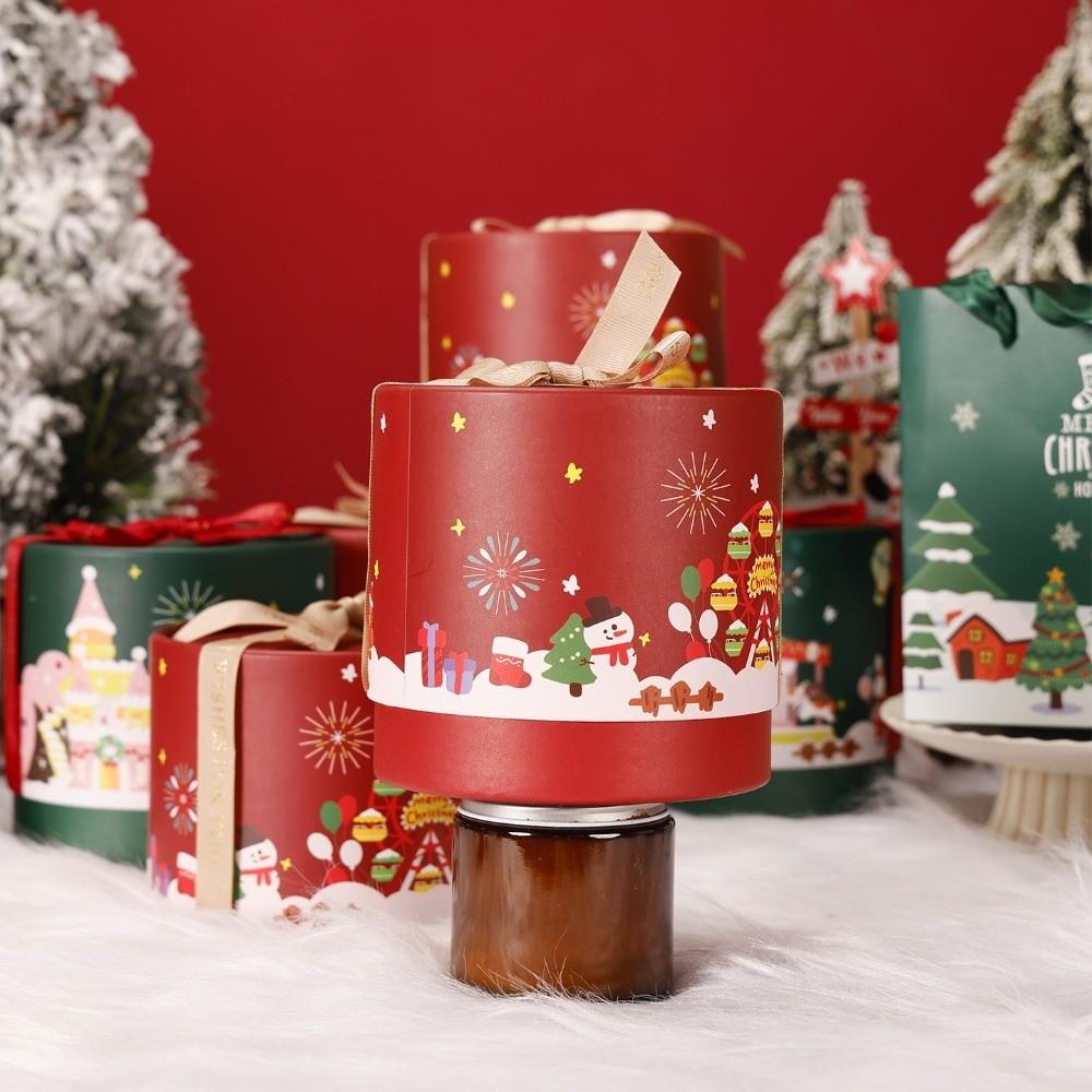 DIY Christmas Candy Box Cartoon Paper Mousse Cake Box New Dessert Case  for Xmas Party