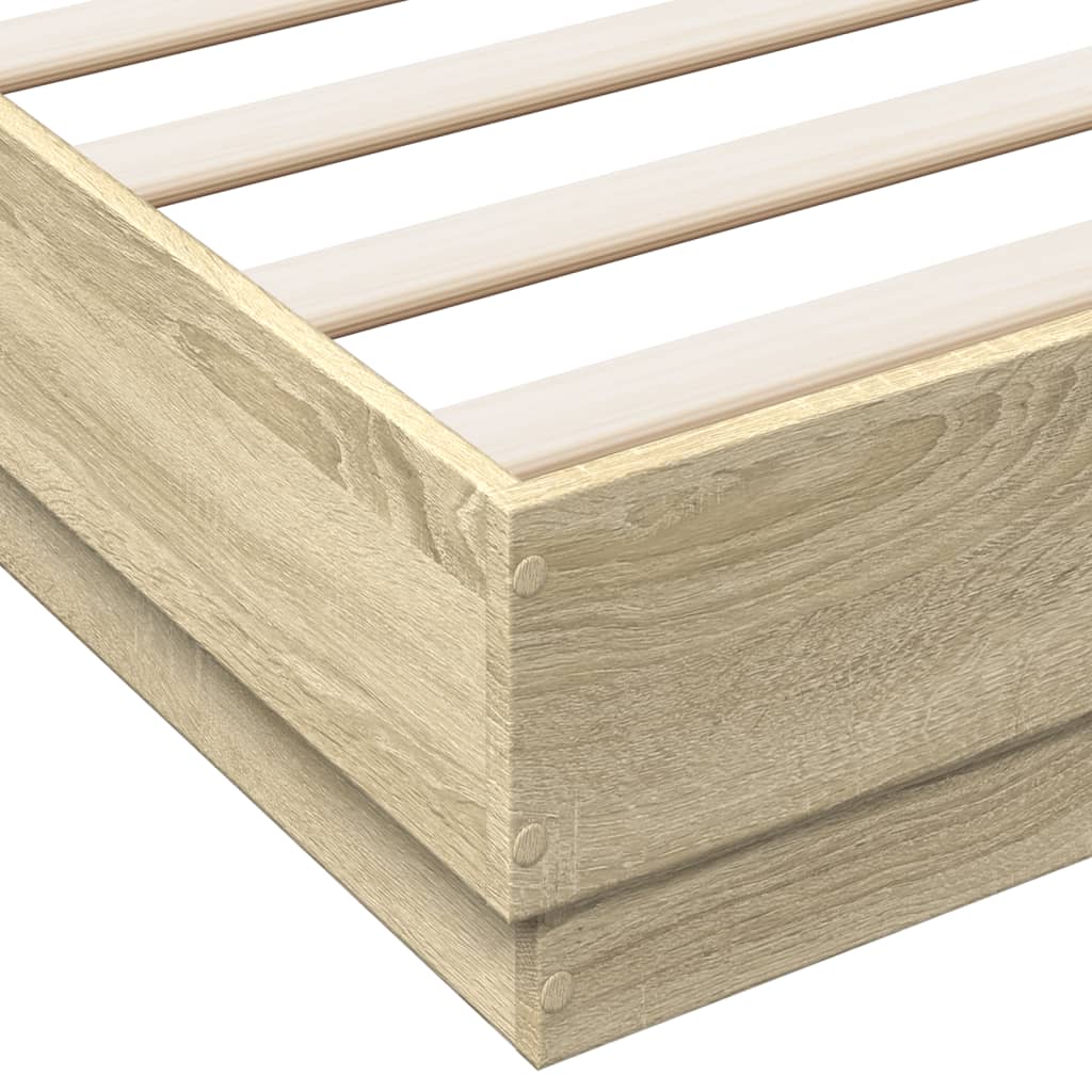 Vidaxl Bed Frame, Sonoma Oak, 160X200 Cm, Wood-Based Material