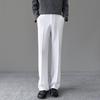 Summer New Black Straight Trousers Drape Feeling High Sense Scimitar Slightly Pull Pants Men's Casual Suit Trousers
