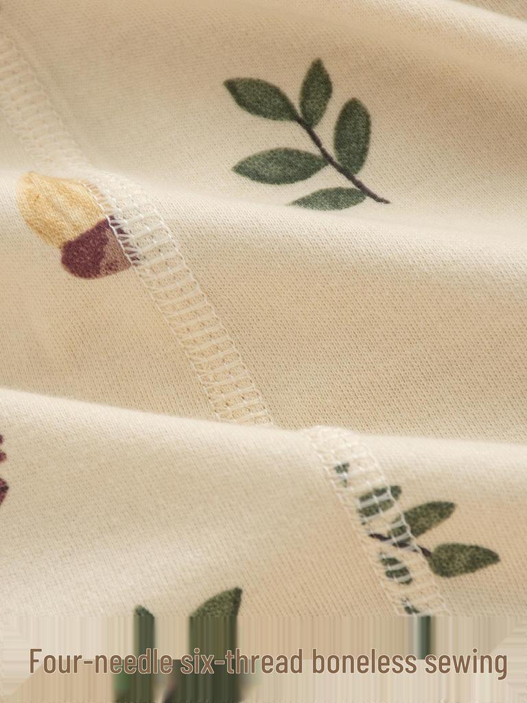 Jesienne bawełniane pajacyki dla niemowląt w stylu skandynawskim z motywem żołędzi: Dziecięca bezszwowa zimowa warstwa bazowa