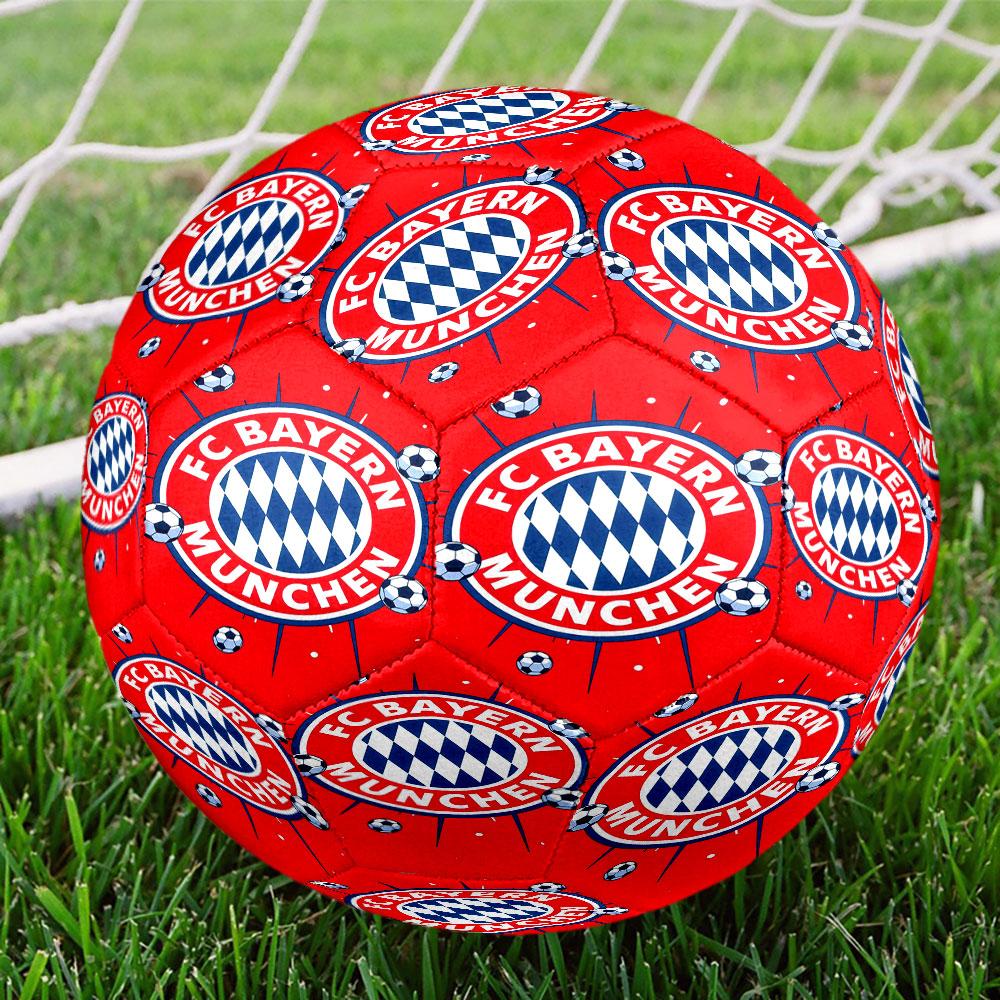 FC Bayern Print Size 5 Soccer Ball, Standard Match Football for Sports Game and Team Practice, Ideal Gift for Soccer Fans
