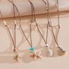 Bohemian Starfish Shell Pendant Necklace for Women New Trendy Resin Conch Long Adjustable Necklace Vacation Jewelry Accessories