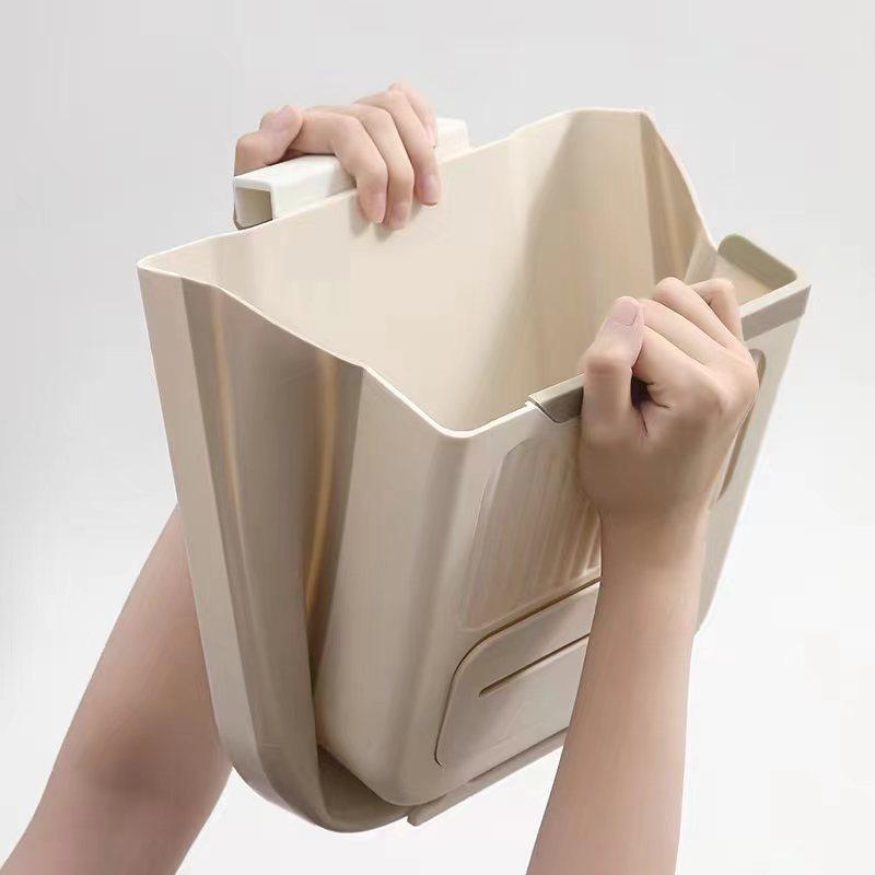 Foldable Kitchen Cabinet Door Hanging Trash Bin - Creative, Thickened Wastebasket for Easy Classification