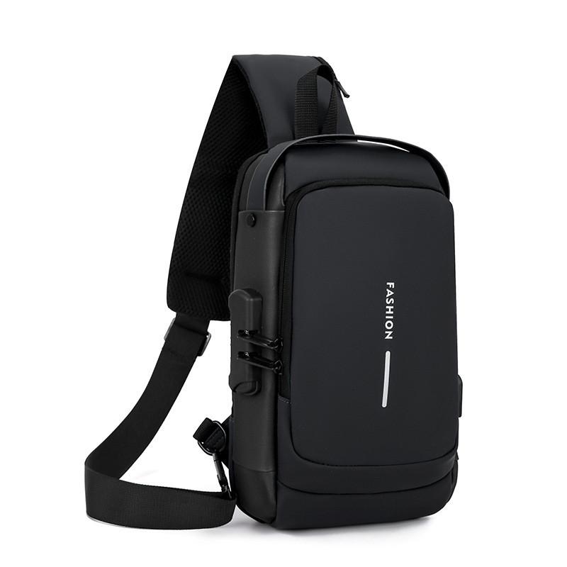 Herren Retro Motorrad Schultertasche Mit Reflektierendem Schloss Und Atmungsaktivem Nylon Für Freizeitreisen