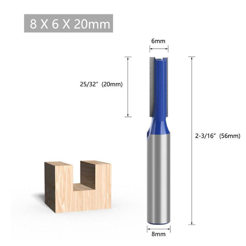 1pc 8mm haste reta bit carboneto de tungstênio flauta dupla roteador bits fresa para madeira ferramenta para trabalhar madeira