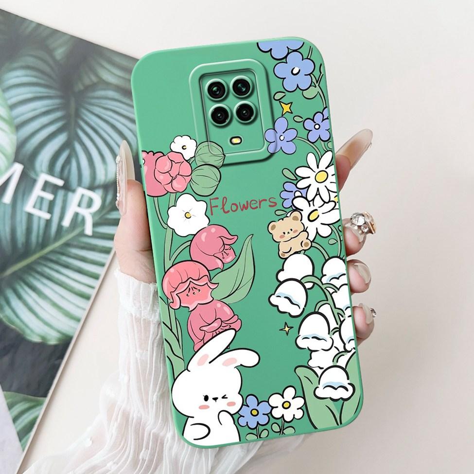 Casing For Redmi Note 9 9S 9Pro 4G Back Cover For Redmi Note 9 Pro Case Cute Cartoon Fashion Flowers Silicone Shockproof Bumper