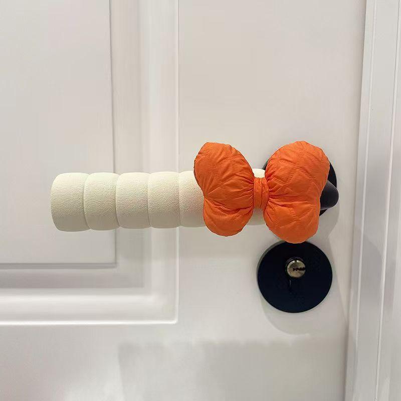 

Крышка для дверной ручки Bowknot Anti-Collision, защитная крышка для дверной ручки, антистатическая защита для дверной ручки, украшение для ручки оранжевый