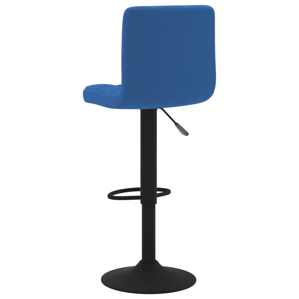 Bar Stool Set of 2 Blue Velvet