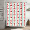 Floral Striped Shower Curtain Soft Fabric Waterproof Bath Decor For Home Bathroom Red Floral Print 72 X 84 Inches (69 Inches) Li