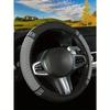 1pc Fashionable Durable Shiny Soft Leather Car Steering Wheel Cover - Anti-Slip, Heat-Resistant and Cold-Resistant Protector