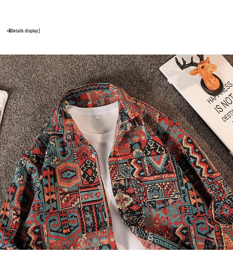 Men's Yarn-Dyed Jacquard Casual Swallowtail Jacket