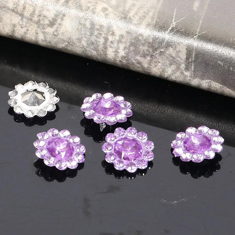 

Engood 200Pcs 10mm ABS Drilling Sunflowers Shiny Plastic Button Sewing Trim & Embellishments Craft Buckles DIY Phones Case Hair фіолетовий
