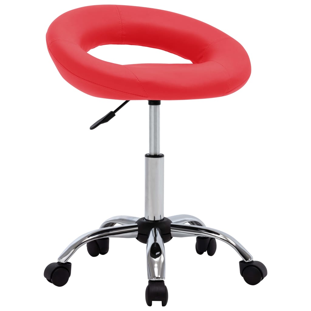 Vidaxl Swivel Dining Chair, Red, Faux Leather