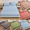 Solid Floral Color Pattern Plush Bedspread Set Mattress Full Cover Protective