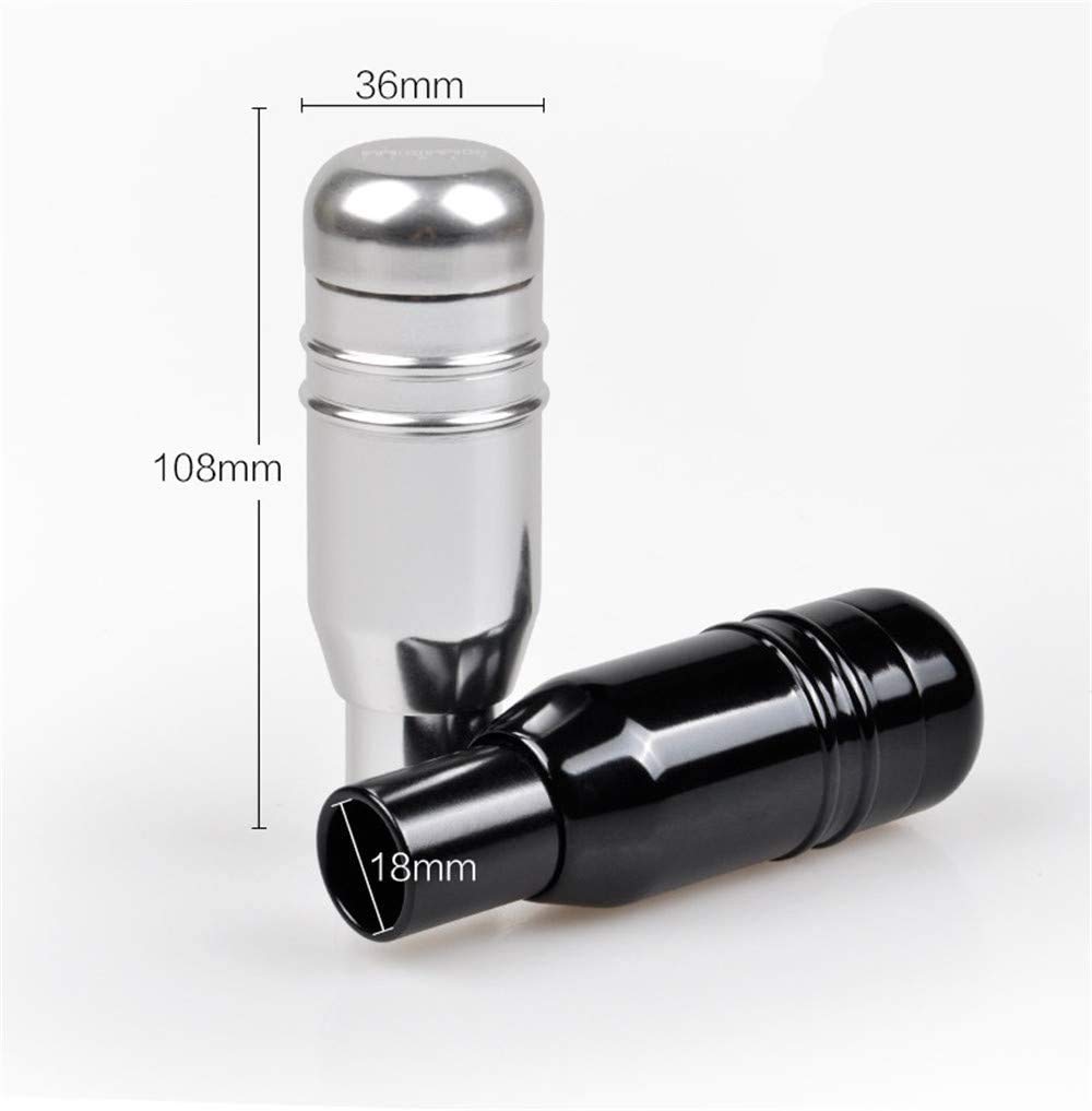 Bestmaple Black Push Type Universal Car Accessories Aluminum AT Shift Knob Silver for Car (Black)