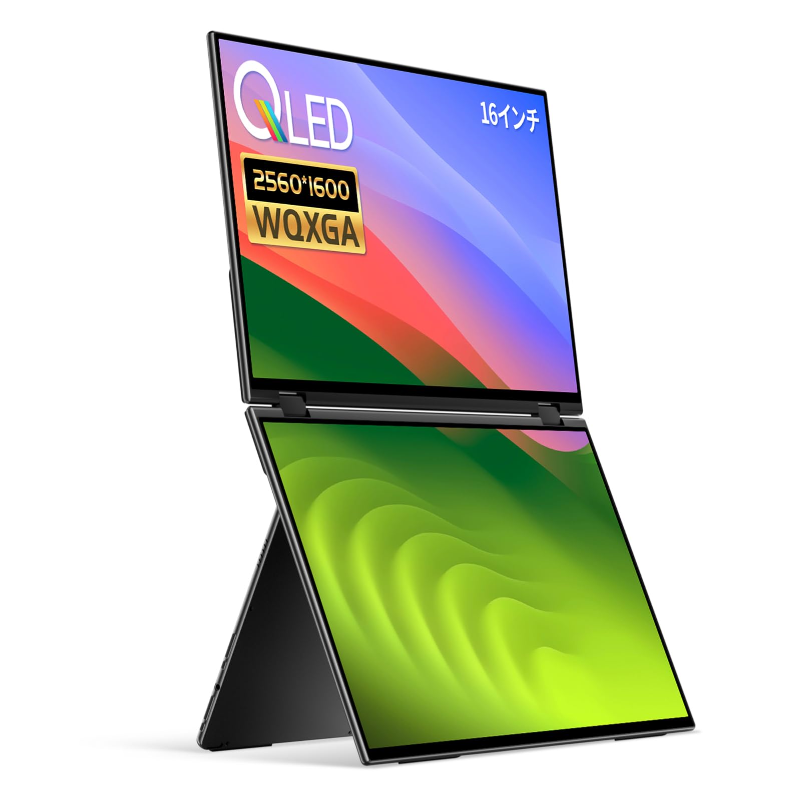 

EHOMEWEI Dual Monitor QLED 2560x1600 Dual Display Folding Mirroring Extendable Thin 6mm 16 2.5K XQ-160NW чорний