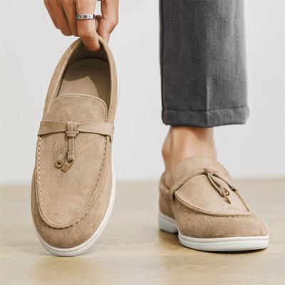 Stagione Estate e Autunno 2025 Comfort da Esterno Uomo Mocassini Slip-On in Pelle Scamosciata Antiscivolo Moda Leggeri Traspiranti Scarpe Piatte