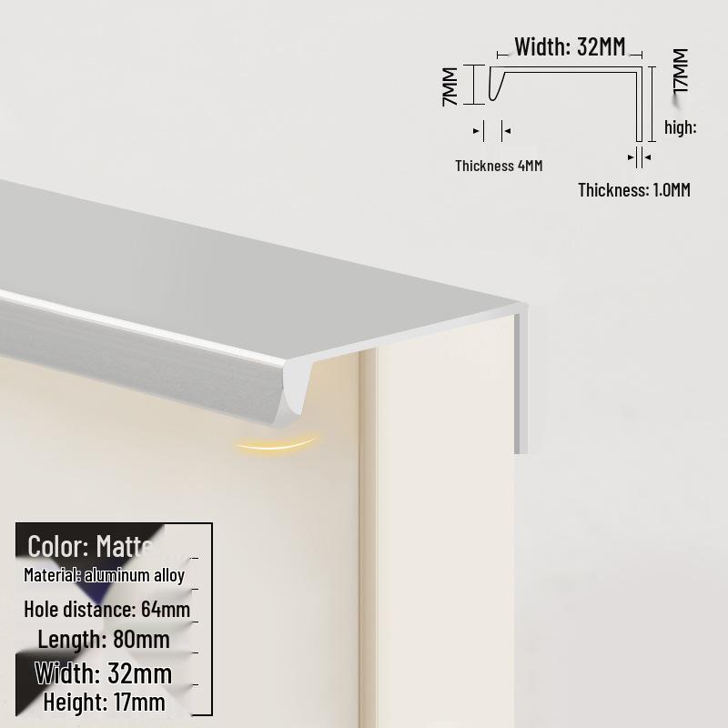 Concealed Edge-Banding Cabinet Door and Drawer Handle