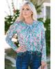 Azura Exchange Elegant Floral Print Long Sleeve Blouse