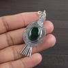 Natural Malachite Gemstone 925 Sterling Silver Jewelry Designer Pendant 2.09" AJP-2109