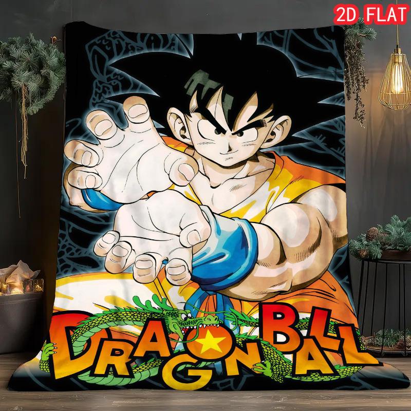 Dragon Ball Practical Daily Blanket Warm Flannel Lightweight Blanket for Home Office THW