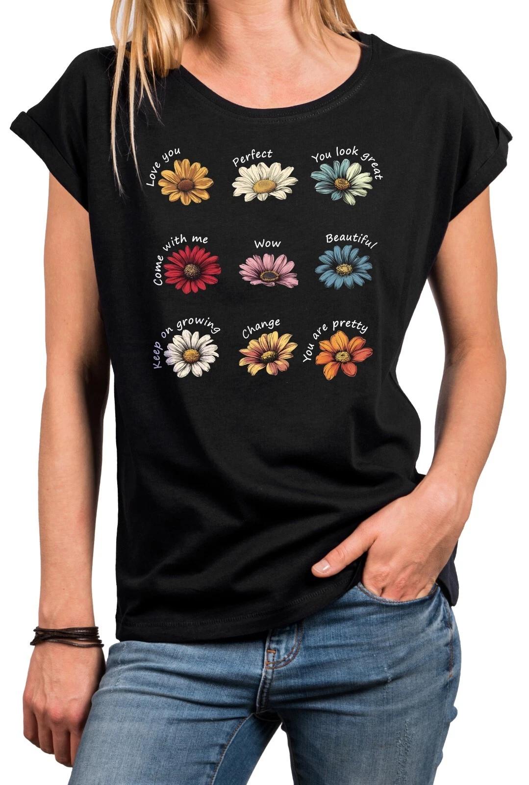 Ladies Floral Summer T Shirt Top Floral Shirt Retro Boho Design- 4XL