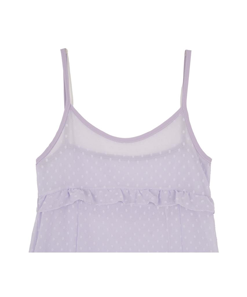 HIGH SCHOOL DISCO Dot See-Through Frill Layered Dress Light Purple