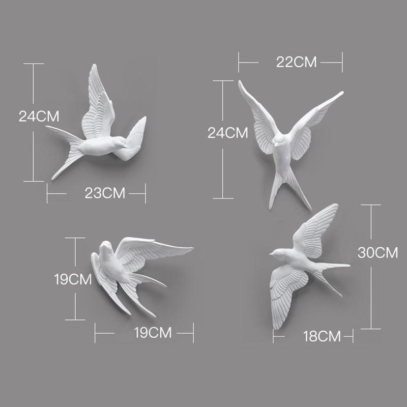 Nordic Creative White Resin Bird Figurines Home Decoration Art Crafts For Living Room Shelves Wedding Party Ornaments
