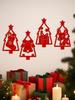 4pcs Christmas Tree Shaped Wall Hanging, Festive Wall Sticker with Snowman, Gingerbread, Reindeer & Gift, Home Decor for Xmas