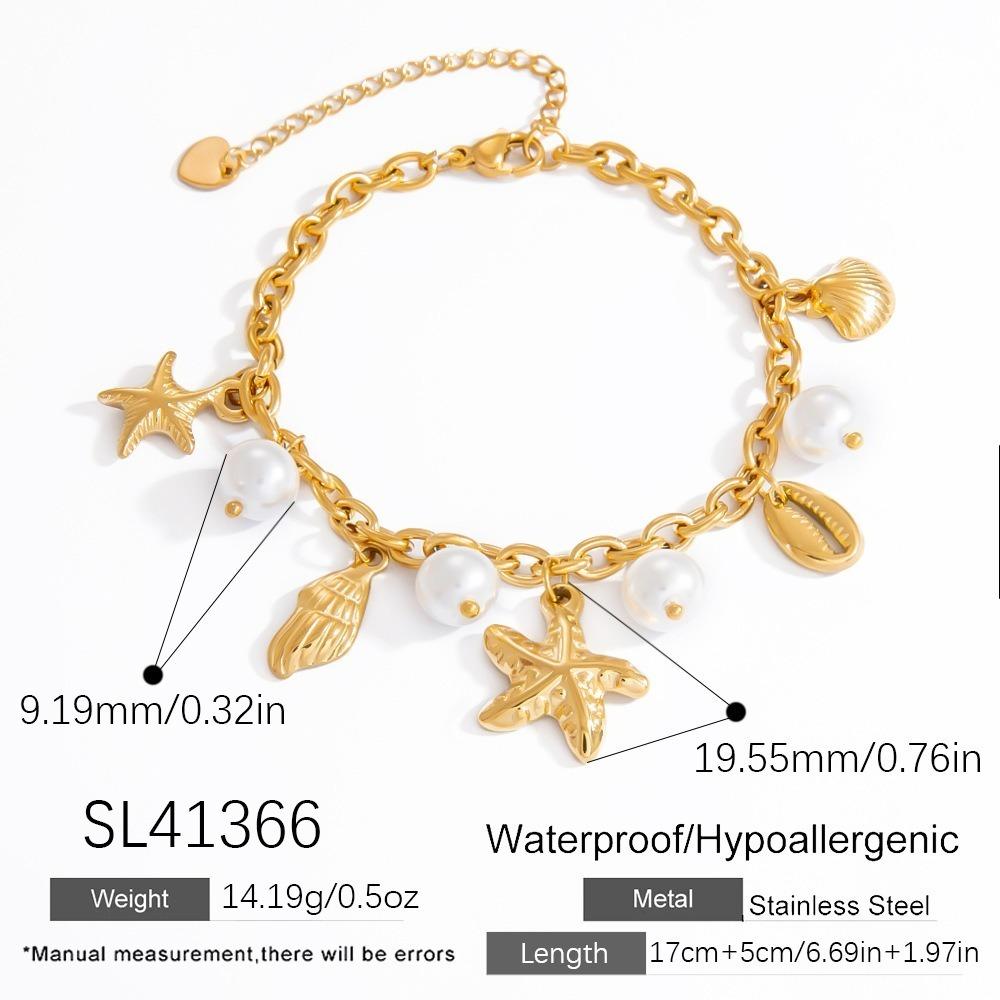Jewelrry Gift Starfish Charm Bracelets Shell Pearl Pearl Bracelets Fashion Chain Bracelet  Ladies