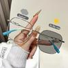 Stylish Oversized Frame Photochromic Lens Reading Eyeglasses Women Anti-UV Sunglasses Blue Light Blocking Prescription Lenses Diopter+2.25