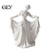 Retro Artistic Decoration 3D Printed Dancer Figurine, Elegant Dance Girl Statue with Flowing Dress, Aesthetic PLA Art Soft Lines Ballerina Sculpture