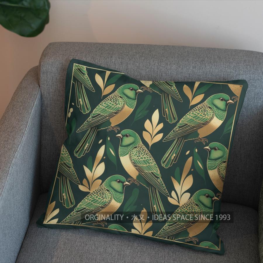 2D Exquisite Birds Pattern Decorative Pillow Cover Pattern Cushion Cover Suitable For Sofa Bedroom Car Pillow Cover