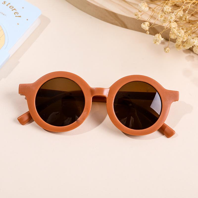 Fashion Round Frame Multi-Color Matte Round Frame Glasses Uv400 Uv Protection Baby Men'S And Women'S Children'S Glasses
