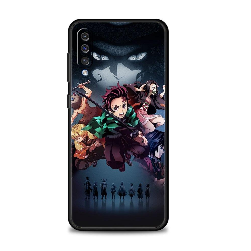 Demon Slayer Kimetsu No Yaiba Coque dla Samsung Galaxy A10s A40 A30 A20e A70 A10 Note 20 Ultra 10 A20s A50 Czarny Telefon komórkowy