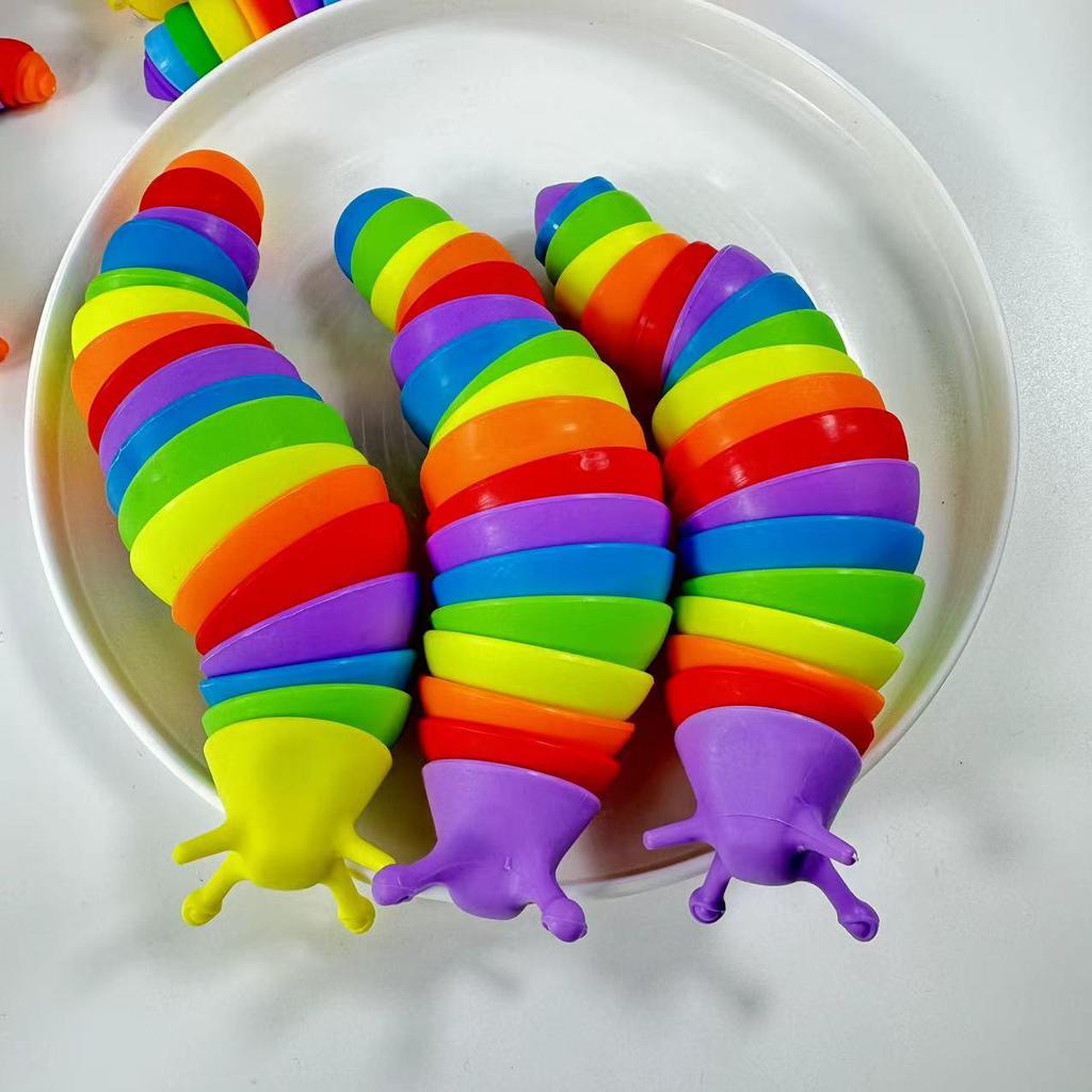 Rainbow Caterpillar Decompression Toy - Educational Slime Snail for Stress Relief