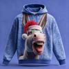 Fashion Men and Women's Funny Christmas Graphic Hoodies 3D Printed Animal Pattern Hooded Sweatshirts Casual Kids Hoodies