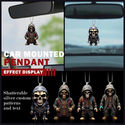 Skeleton Man Creative Car Decoration Acrylic Flat Pendant