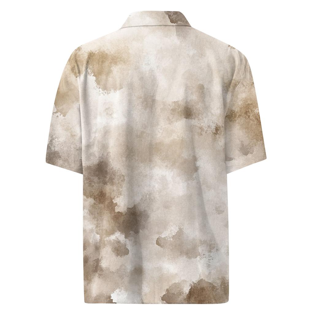 Men's Fashion Loose Tie-Dye Printed Short Sleeve Beach Shirt