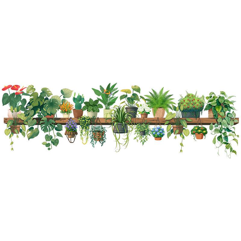 Cute Fresh Green Plant Wall Sticker PVC Waterproof Self Adhesive Home Decor