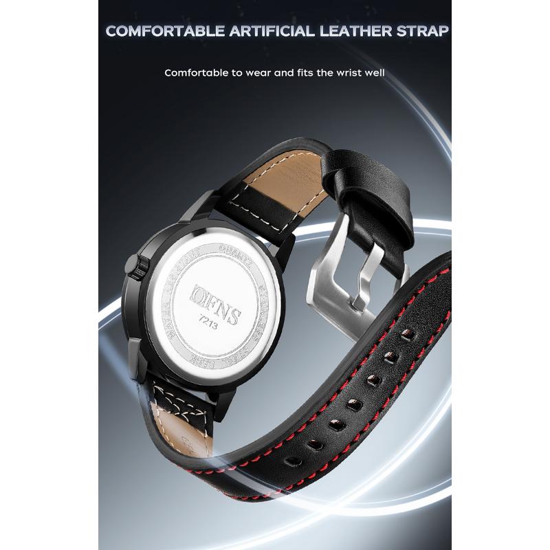Original Fashion Watch For Man Leather Date Week Quartz Men Watch Waterproof Luminous Business Men's Watches