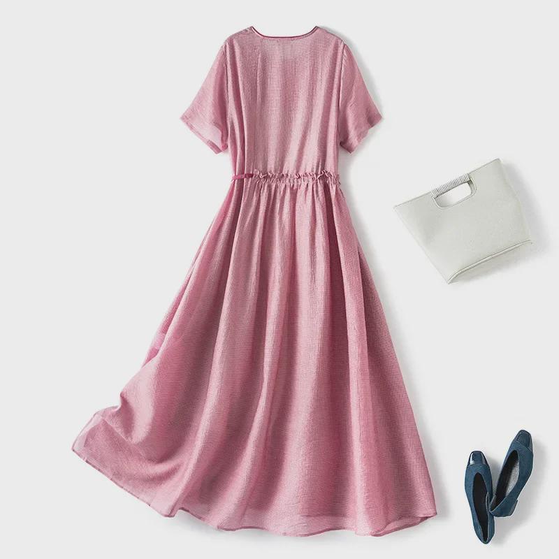 Elegantes Sommer-A-Linien-Kleid in Übergröße für Damen - Schlanke Taille, Kollektion 2021 (3353)