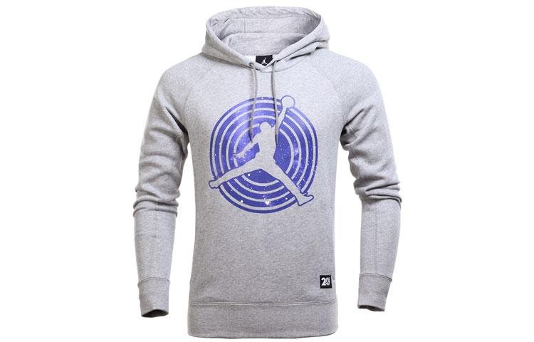 Jordan Air Jordan 11 Fleece Hoodie Casual Sports Fleece Lined Pullover Sweatshirt Men s Gray 823715-063 M