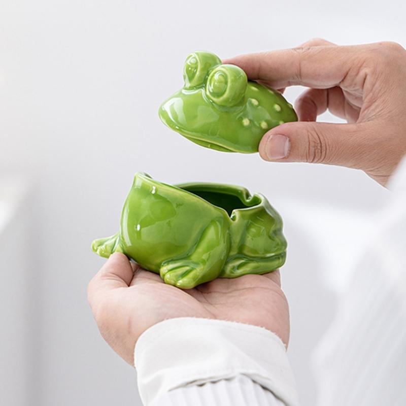 Detachable Frogs Shaped Ashtray Soap Holder for Bar Bathroom Toilet Home Office Hotel Detachable Lid