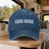 Good Mood Vintage Washed Baseball Cap Retro Duckbill Hat Adjustable Unisex Casual Outdoor Daily Wear Party Gift