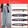 Womens Korean Retro Thin Leather Belt With C Buckle Fashionable And Versatile For Jeans And Pants