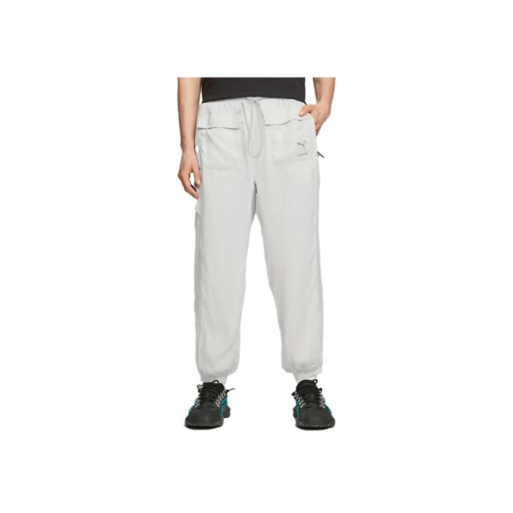 Puma Loose Letter Print Pocket Jogger Pants Women Bottoms White 538808-76