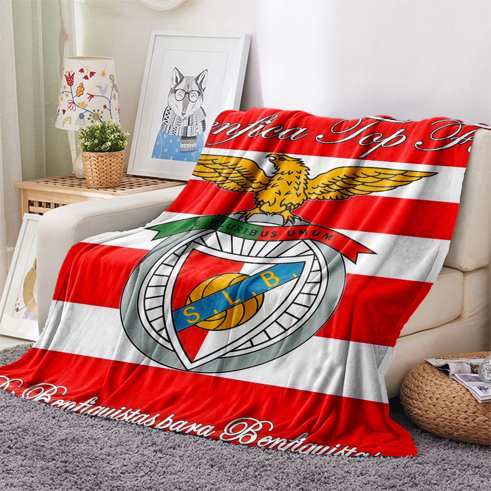 Benfica LOGO Flanelová deka, Vysoká kvalita, Pohodlná pro všechna roční období, Domácí dekorace, Teplo a pohodlí