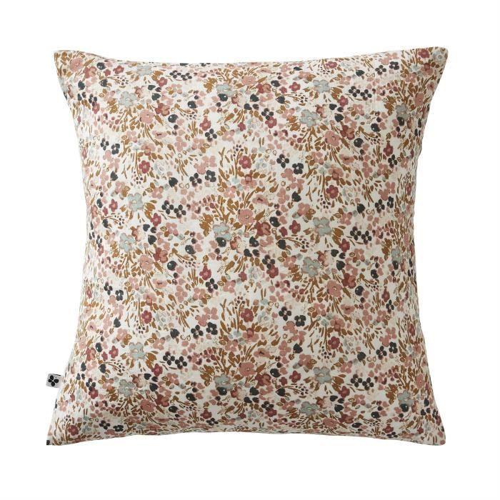 Taie D'oreiller - Capucine - 60 X 60 Cm - Gaze De Coton - Multicouleur - Finition Portefeuille