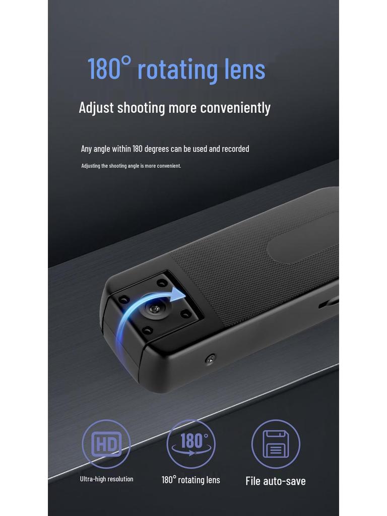 Câmera WiFi com Clipe Traseiro e Gravador de Voz - Redução de Ruído Móvel/Reunião, Vídeo Anti-Vibração para Animais de Estimação/Esportes, Captura de Foto e Áudio.